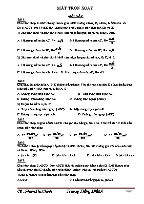 Hình 12 - Trắc nghiệm phần mặt tròn xoay